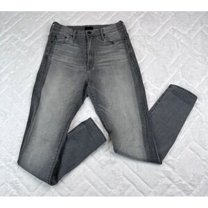 Mother Jeans The Swooner Gray High Rise Slim Jeans-Supermoon Stripe - Sz 28
